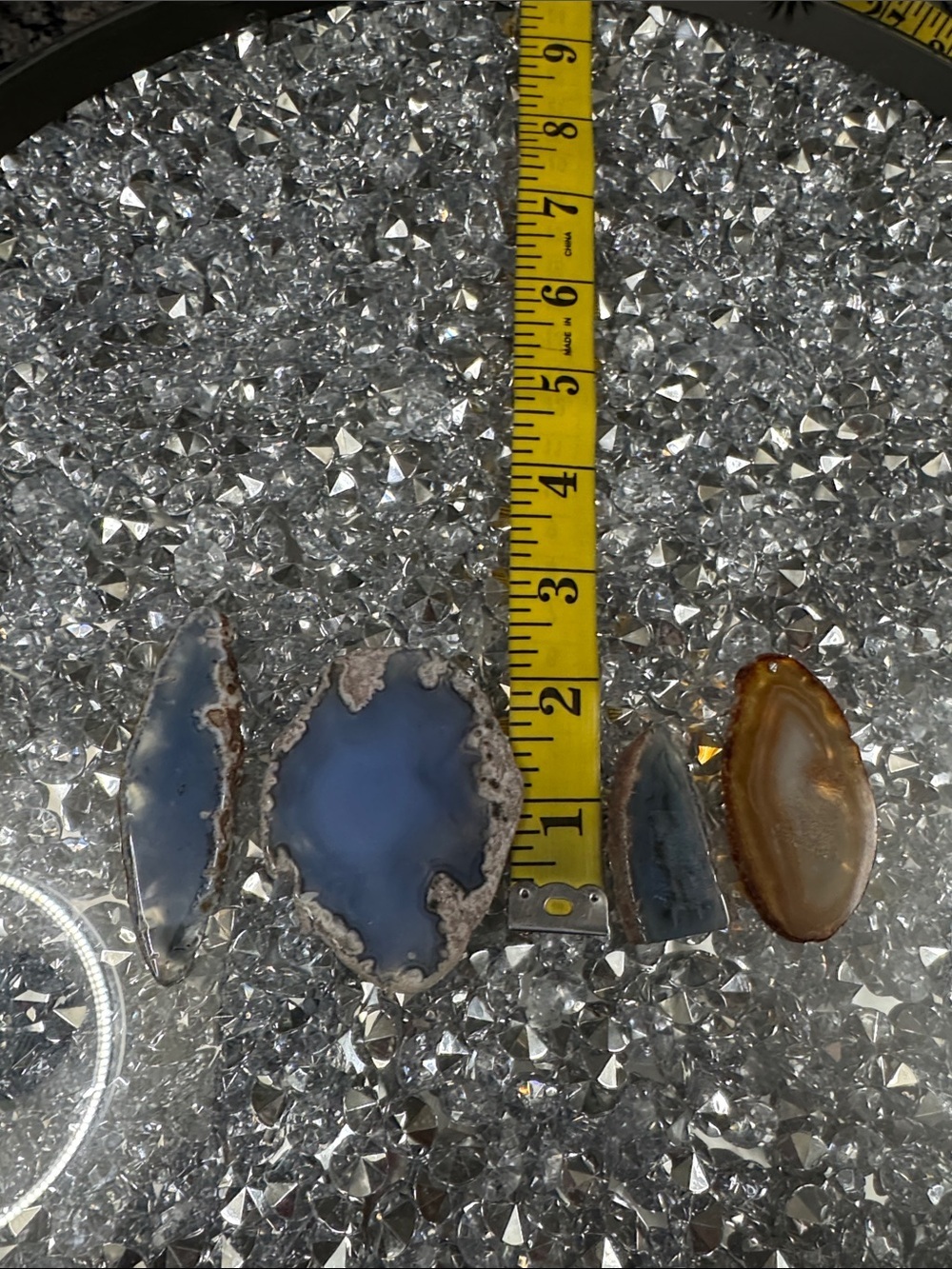 Blue and Amber Agate Slices Set - Picture 9 of 10